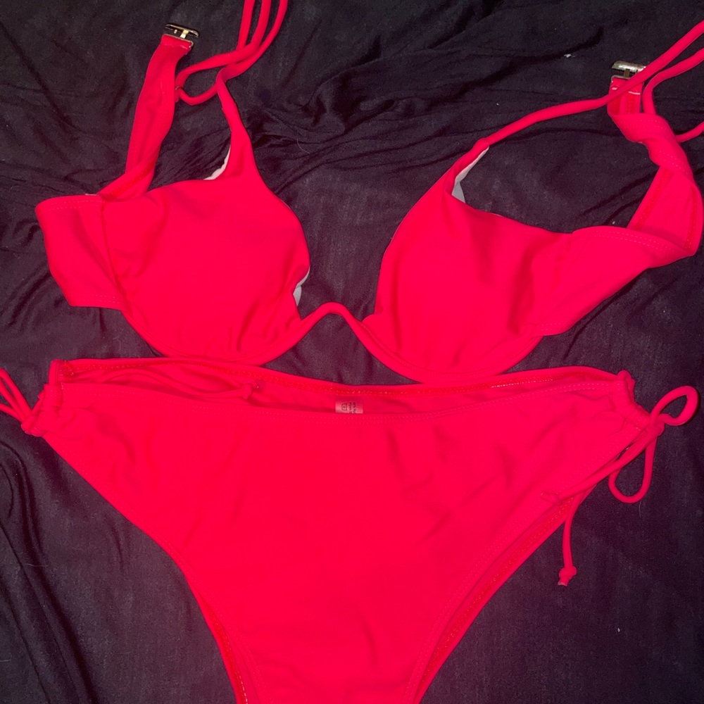 Shein XL hot pink bikini.
